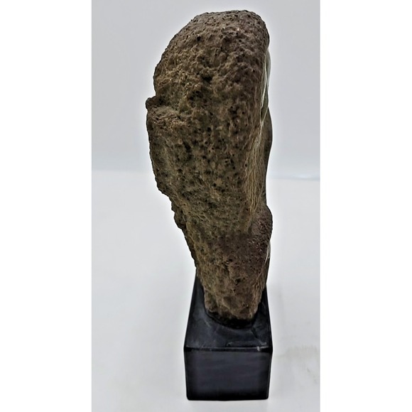 Frank‎ Eliscu signed Olive Green Owl Sculpture and base "Owl Mother And Chick" - Picture 5 of 12